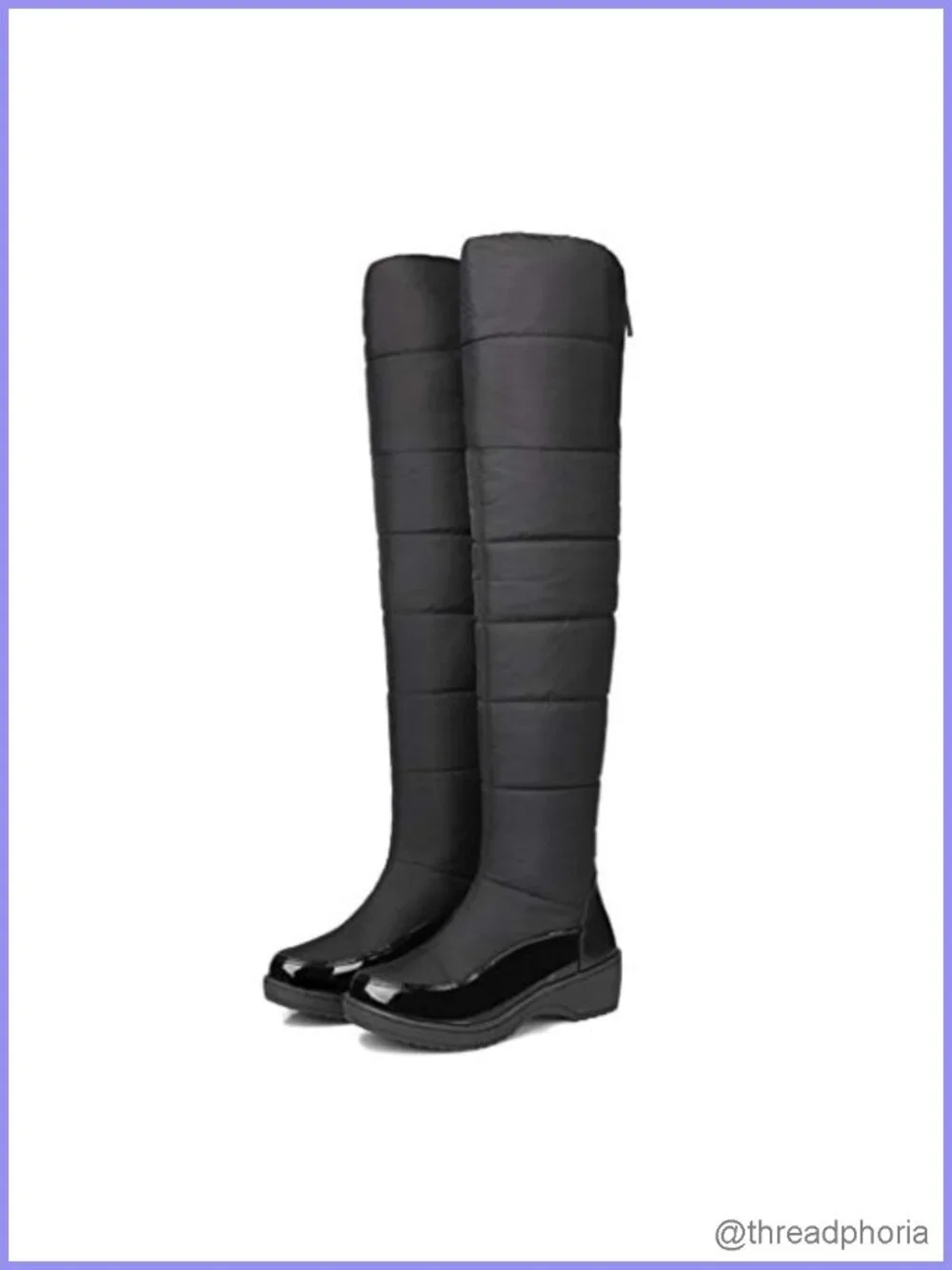 Women's Waterproof Over The Knee Fur Lined Winter Snow Boots Wide Calf